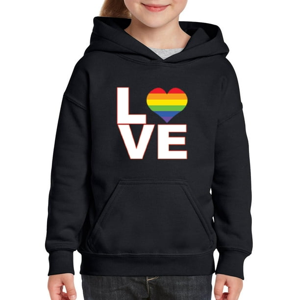 Rainbow Heart Flag Sweatshirts Sportswear with Kangaroo Pockets for Teen Girls Boys Rainbow Heart Flag Sweatshirts Sportswear with Kangaroo Pockets for Teen Girls Boys